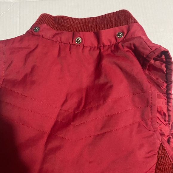 I.N. Studio Red and Black Varsity Jacket with Stand-Up Collar - Picture 8 of 11